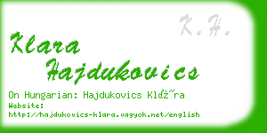 klara hajdukovics business card